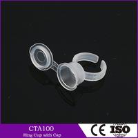 Transparent Eco Ring Cup Tattoo Ink Cup With Cap For Semi Permanent Pigment Tattoo