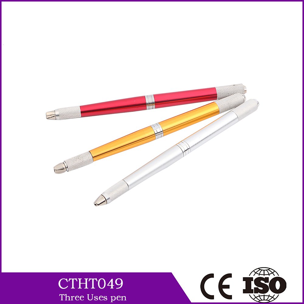 3 Colors 3D Embroidery Manual Three Uses Pen Permanent Makeup Pen  For Microblading And Microshading