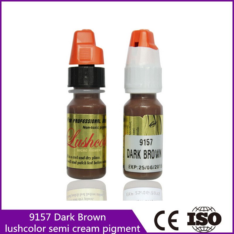 Lushcolor Semi Permanent Makeup Pigment Dark Brown Eyebrow Microblading Pigment Ink With 8ml