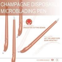 Patented Design Champagne Disposable Microblading Pen Semi Permanent Makeup Manual Pen