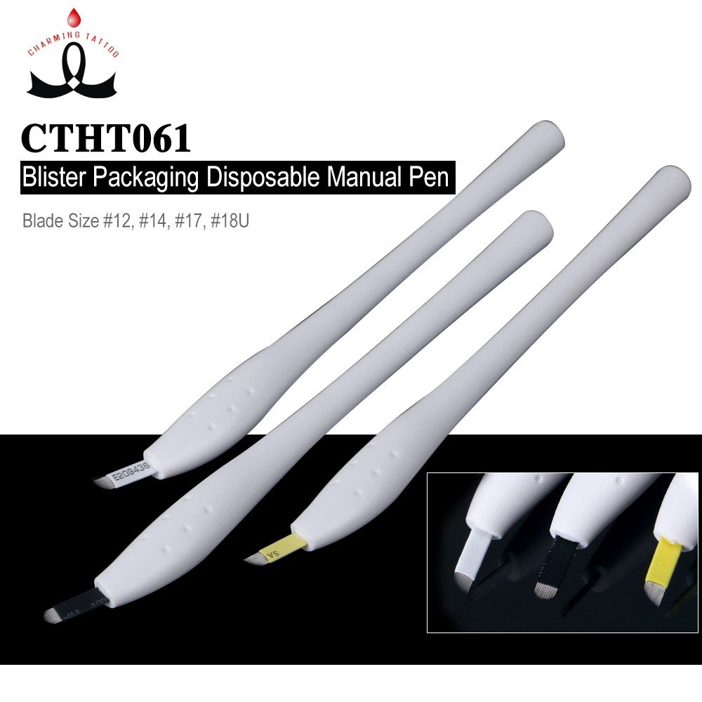 Blister Packing Disposable Manual Pen White Color Cometic Beauty For Eyebrow Microblading