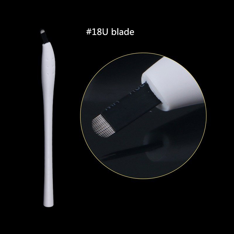 Disposable Permanent Makeup Manual Tattoo Holder with #18U Blade Microblading Tools with EO Gas Sterilized