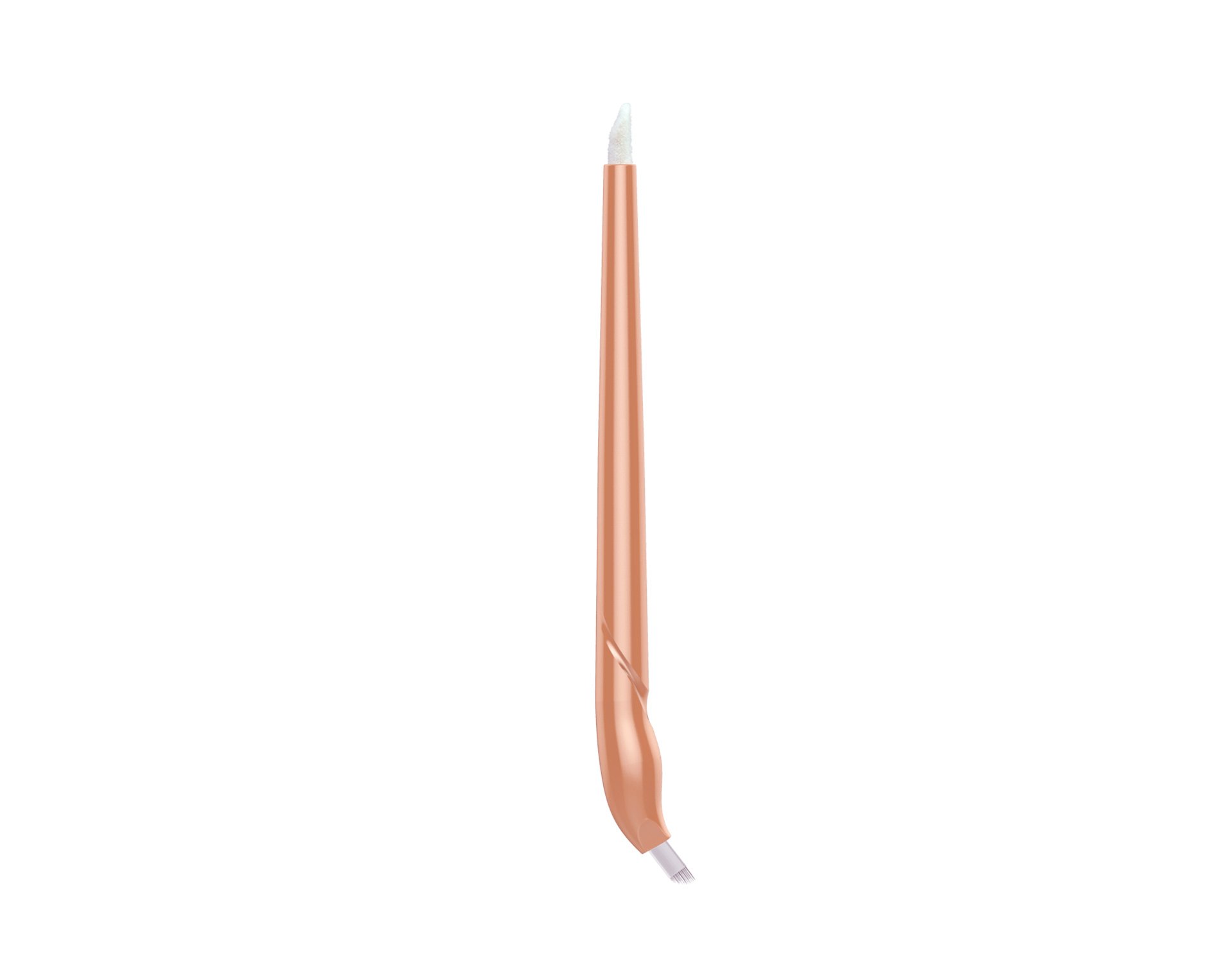 New Arrival 3D Embroidery Champagne Disposable Microblading Pen with Flexible Blade and Pigment Brush
