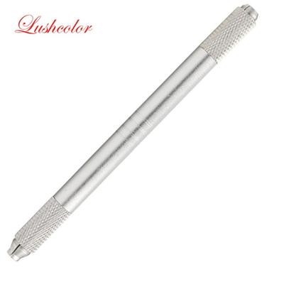 Professional Microblading Eyebrow Tattoo Silver Double Head Manual Pen