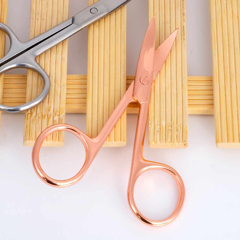 Hot Sale Champagne Eyebrow Scissors Tattoo Accessories For Beauty