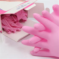 Wholesale Permanent Makeup Operation Pink Disposable Nitrile Gloves