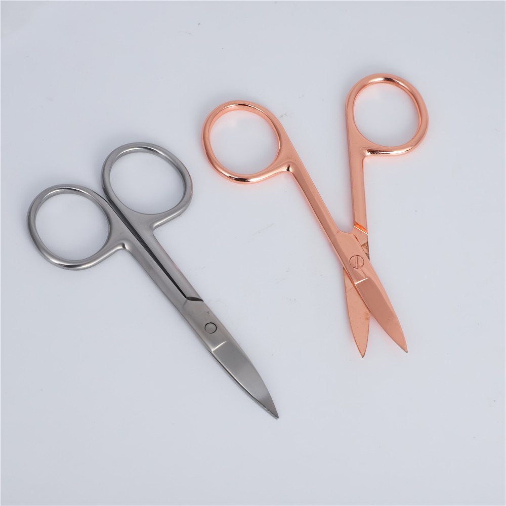 Private Label Champagne Eyebrow Scissors For Permanent Makeup
