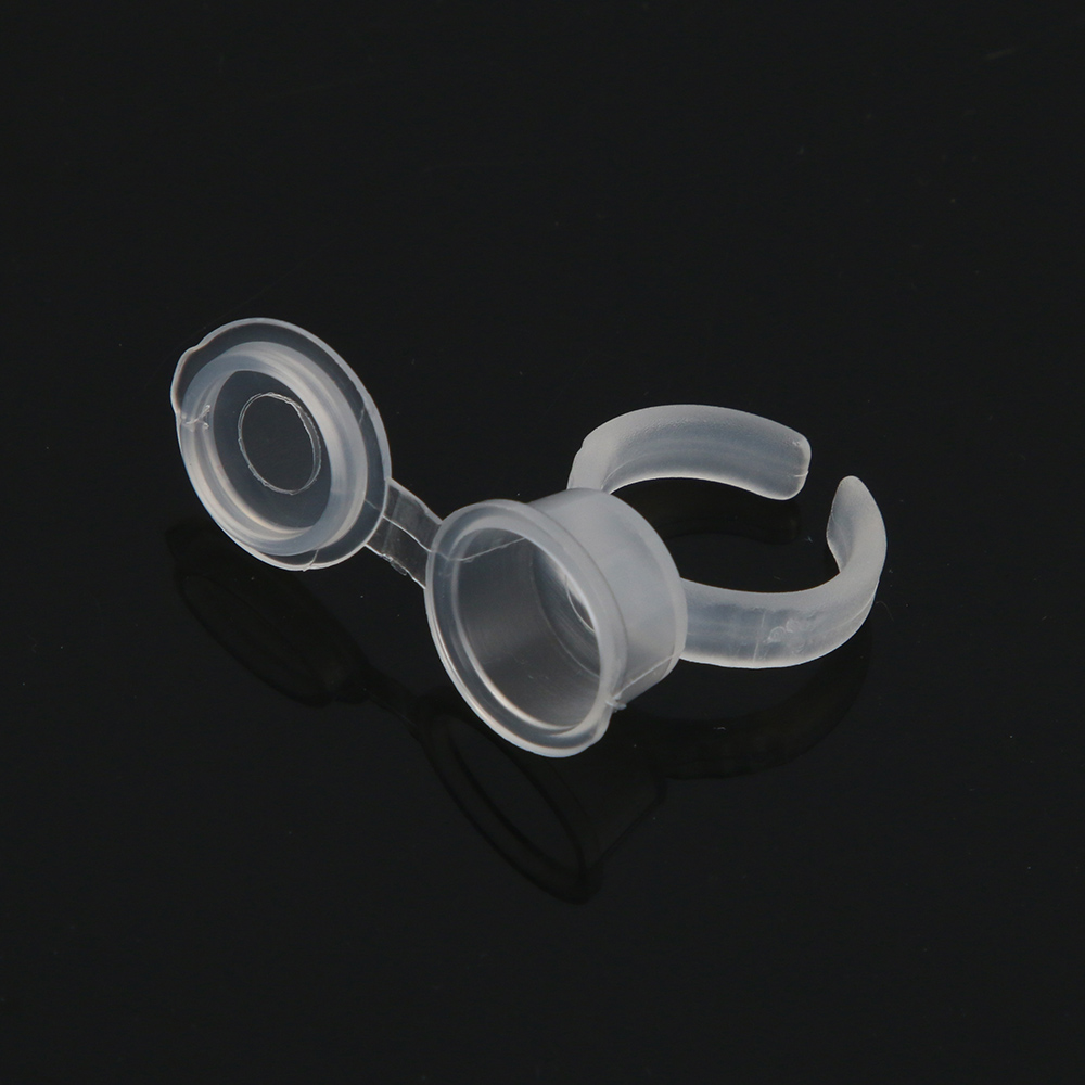 Microblading Accessories Transparent Disposable Plastic Ring Ink Cup With Lids